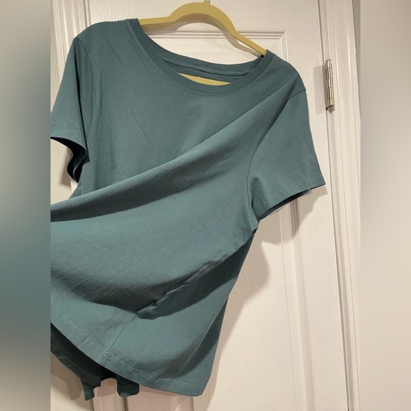 NWOT J. Crew Size 3X Essentials Teal Cotton Tee Shirt Short Sleeve Soft Comfy - Picture 3 of 10